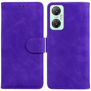 For Infinix Hot 20 5G Skin Feel Pure Color Flip Leather Phone Case(Purple)