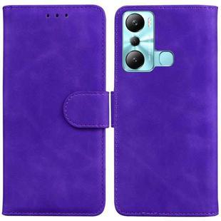 For Infinix Hot 20i Skin Feel Pure Color Flip Leather Phone Case(Purple)