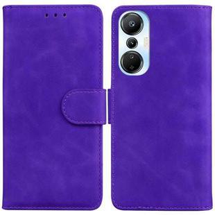 For Infinix Hot 20s Skin Feel Pure Color Flip Leather Phone Case(Purple)