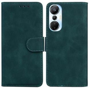 For Infinix Hot 20s Skin Feel Pure Color Flip Leather Phone Case(Green)