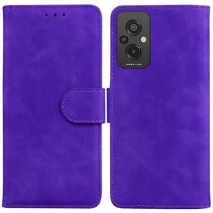 For Xiaomi Redmi 11 Prime 4G Skin Feel Pure Color Flip Leather Phone Case(Purple)