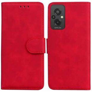 For Xiaomi Redmi 11 Prime 4G Skin Feel Pure Color Flip Leather Phone Case(Red)