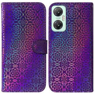 For Infinix Hot 20 5G Colorful Magnetic Buckle Leather Phone Case(Purple)