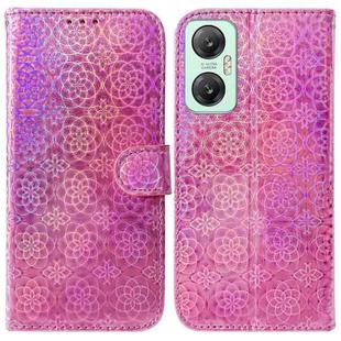 For Infinix Hot 20 5G Colorful Magnetic Buckle Leather Phone Case(Pink)