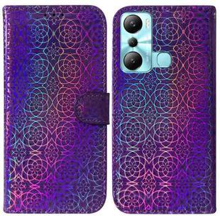 For Infinix Hot 20i Colorful Magnetic Buckle Leather Phone Case(Purple)