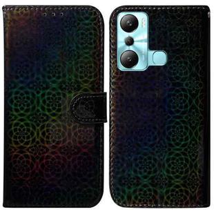 For Infinix Hot 20i Colorful Magnetic Buckle Leather Phone Case(Black)