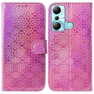 For Infinix Hot 20i Colorful Magnetic Buckle Leather Phone Case(Pink)