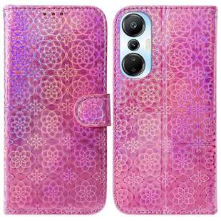For Infinix Hot 20s Colorful Magnetic Buckle Leather Phone Case(Pink)