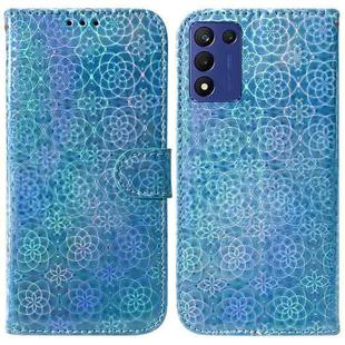 For Realme Q3S / Q3T / 9 SE / 9 5G Speed Colorful Magnetic Buckle Leather Phone Case(Blue)