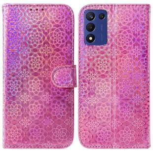 For Realme Q3S / Q3T / 9 SE / 9 5G Speed Colorful Magnetic Buckle Leather Phone Case(Pink)