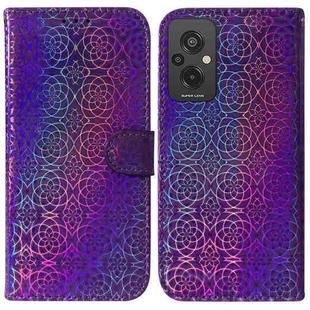 For Xiaomi Redmi 11 Prime 4G Colorful Magnetic Buckle Leather Phone Case(Purple)