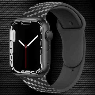 Carbon Fiber Silicone Strap For Apple Watch Series 8&7 41mm / SE 2&6&SE&5&4 40mm / 3&2&1 38mm