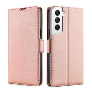 For Samsung Galaxy S23+ 5G Ultra-thin Voltage Side Buckle Horizontal Flip Leather Phone Case(Rose Gold)