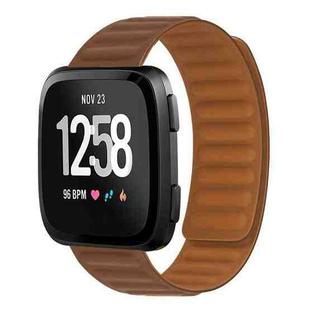 For Fitbit Versa 4 / 3 / Sense 2 20mm Silicone Magnetic Watch Band(Brown)