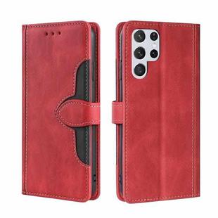 For Samsung Galaxy S23 Ultra 5G Skin Feel Magnetic Buckle Leather Phone Case(Red)