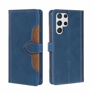 For Samsung Galaxy S23 Ultra 5G Skin Feel Magnetic Buckle Leather Phone Case(Blue)