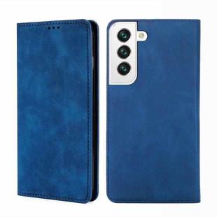 For Samsung Galaxy S23 5G Skin Feel Magnetic Horizontal Flip Leather Phone Case(Blue)