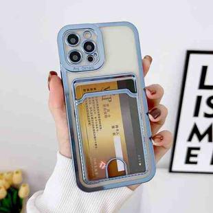 For iPhone 12 Pro Electroplating Frame Card Slot Phone Case(Blue)