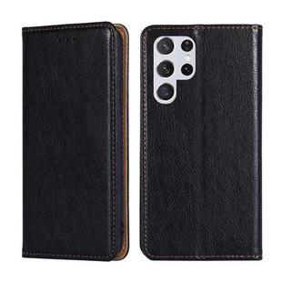 For Samsung Galaxy S23 Ultra 5G Gloss Oil Solid Color Magnetic Leather Phone Case(Black)