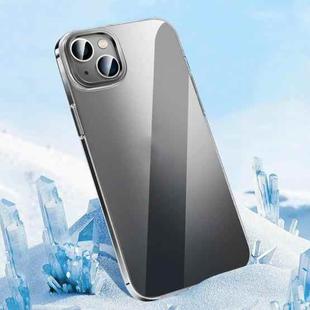 For iPhone 13 Metal Key Crystal Transparent PC Phone Case(Black)