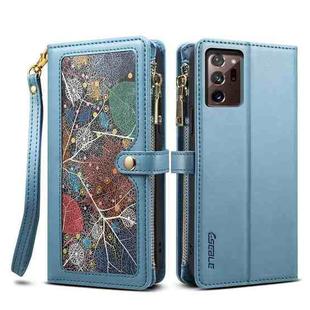 For Samsung Galaxy Note20 Ultra ESEBLE Star Series Lanyard Zipper Wallet RFID Leather Case(Blue)