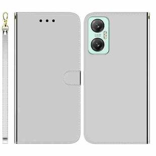 For Infinix Hot 20 Imitated Mirror Surface Leather Phone Case(Silver)