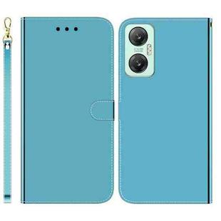 For Infinix Hot 20 Imitated Mirror Surface Leather Phone Case(Blue)