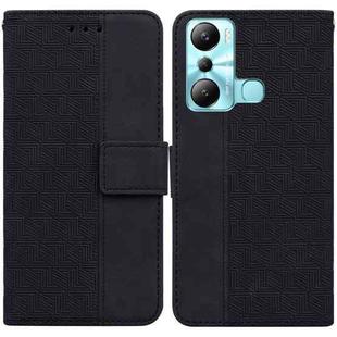 For Infinix Hot 20i Geometric Embossed Leather Phone Case(Black)