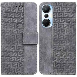 For Infinix Hot 20s Geometric Embossed Leather Phone Case(Grey)