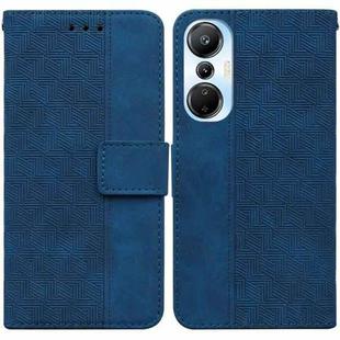 For Infinix Hot 20s Geometric Embossed Leather Phone Case(Blue)