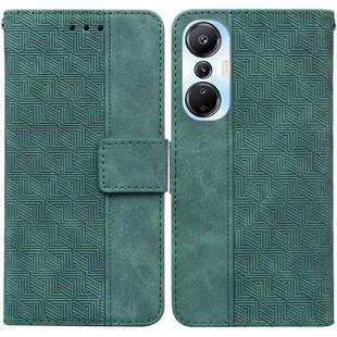 For Infinix Hot 20s Geometric Embossed Leather Phone Case(Green)