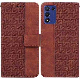 For Realme Q3S / Q3T / 9 SE / 9 5G Speed Geometric Embossed Leather Phone Case(Brown)