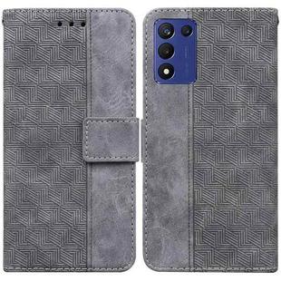 For Realme Q3S / Q3T / 9 SE / 9 5G Speed Geometric Embossed Leather Phone Case(Grey)