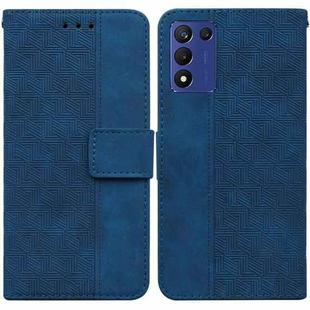 For Realme Q3S / Q3T / 9 SE / 9 5G Speed Geometric Embossed Leather Phone Case(Blue)