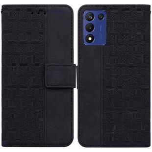 For Realme Q3S / Q3T / 9 SE / 9 5G Speed Geometric Embossed Leather Phone Case(Black)