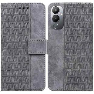 For Tecno Pova 4 Geometric Embossed Leather Phone Case(Grey)