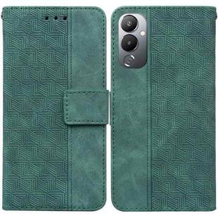 For Tecno Pova 4 Geometric Embossed Leather Phone Case(Green)