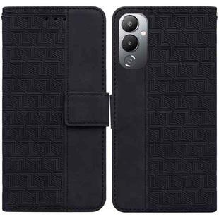 For Tecno Pova 4 Geometric Embossed Leather Phone Case(Black)