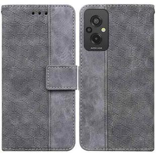 For Xiaomi Redmi 11 Prime 4G Geometric Embossed Leather Phone Case(Grey)