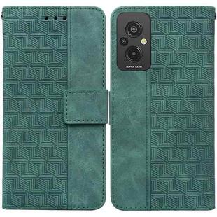 For Xiaomi Redmi 11 Prime 4G Geometric Embossed Leather Phone Case(Green)