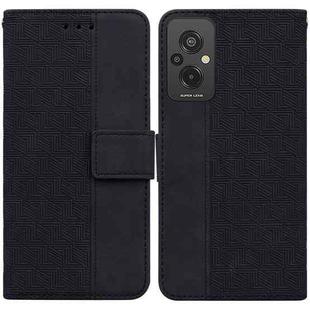 For Xiaomi Redmi 11 Prime 4G Geometric Embossed Leather Phone Case(Black)
