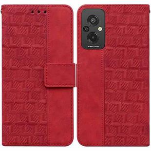 For Xiaomi Redmi 11 Prime 4G Geometric Embossed Leather Phone Case(Red)