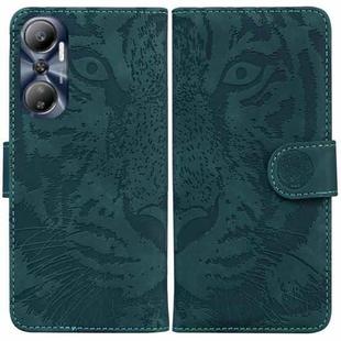 For Infinix Hot 20 Tiger Embossing Pattern Leather Phone Case(Green)