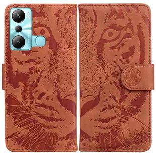 For Infinix Hot 20i Tiger Embossing Pattern Leather Phone Case(Brown)