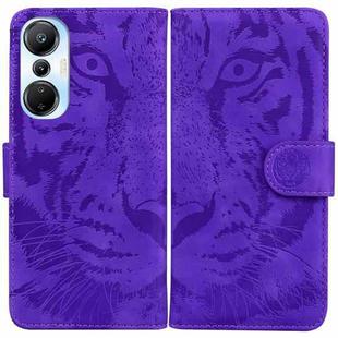 For Infinix Hot 20s Tiger Embossing Pattern Leather Phone Case(Purple)