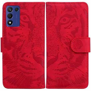 For Realme Q3S / Q3T / 9 SE / 9 5G Speed Tiger Embossing Pattern Leather Phone Case(Red)