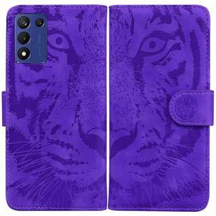 For Realme Q3S / Q3T / 9 SE / 9 5G Speed Tiger Embossing Pattern Leather Phone Case(Purple)