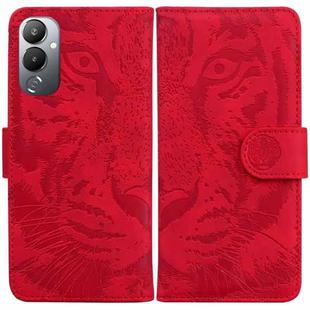 For Tecno Pova 4 Tiger Embossing Pattern Leather Phone Case(Red)