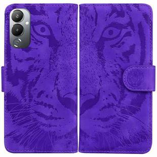 For Tecno Pova 4 Tiger Embossing Pattern Leather Phone Case(Purple)