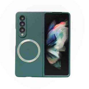 For Samsung Galaxy Z Fold3 5G Skin Feel MagSafe Magnetic Phone Case(Dark Green)